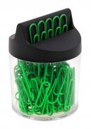 Pojemnik magnetyczny + spinacze 28mm zielony (100szt)