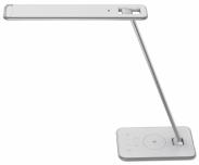 Lampka biurkowa UNILUX JAZZ LED QI ładowarka+USB biało-srebrna