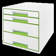 Pojemnik z 4 szufladami LEITZ Wow biało-zielony