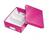 Pudełko do przechowywania z przegródkami LEITZ Click&Store Wow małe różowe 