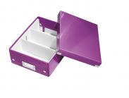 Pudełko do przechowywania z przegródkami LEITZ Click&Store Wow małe fioletowe 