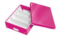 Pudełko do przechowywania z przegródkami LEITZ Click&Store Wow średnie różowe 