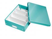 Pudełko do przechowywania z przegródkami LEITZ Click&Store Wow średnie turkusowe 