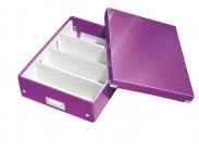 Pudełko do przechowywania z przegródkami LEITZ Click&Store Wow średnie fioletowe 