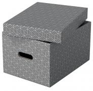 Pudełka do przechowywania ESSELTE średnie 360x265x100mm szare (3szt)