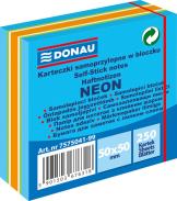 Notes samoprzylepny 50x50mm 250kart DONAU mix neon-pastel niebieski