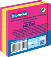 Notes samoprzylepny 50x50mm 250kart DONAU mix neon-pastel różowy