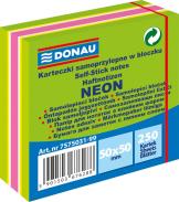 Notes samoprzylepny 50x50mm 250kart DONAU mix neon-pastel zielony