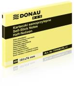 Notes samoprzylepny 76x101mm 100kart DONAU ECO jasnożółty