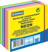 Notes samoprzylepny 76x76mm 400kart DONAU neon mix kolorów