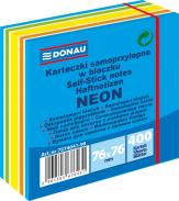 Notes samoprzylepny 76x76mm 400kart DONAU neon-pastel mix niebieski