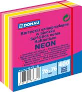 Notes samoprzylepny 76x76mm 400kart DONAU neon-pastel mix różowy