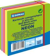 Notes samoprzylepny 76x76mm 400kart DONAU neon-pastel mix zielony