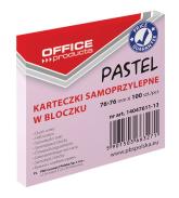 Notes samoprzylepny 76x76mm 100kart OFFICE PRODUCTS pastelowy różowy