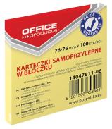 Notes samoprzylepny 76x76mm 100kart OFFICE PRODUCTS pastelowy żółty 