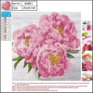 Mozaika diamentowa 5D CENTRUM 20x20cm Pink Flower