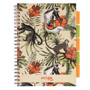 Kołobrulion A-4 100 kartek w kratkę 5 zakładek STRIGO Tropiki Małpki (1)