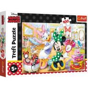 Puzzle TREFL 100 elementów Minnie w salonie kosmetycznym (1)
