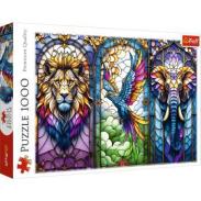 Puzzle TREFL 1000 elementów Witraż zwierzęta (1)