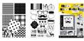 Blok z motywami A4 14 kartek 80/170g INTERDRUK Black&White z naklejkami