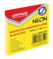 Notes samoprzylepny 76x76mm 100kart OFFICE PRODUCTS neon żółty