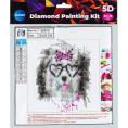 Mozaika diamentowa 5D CENTRUM 20x20cm Dog in glasses